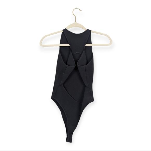 NWT A.L.C Black Pierce Cut Out High Neck Bodysuit - Picture 3 of 8